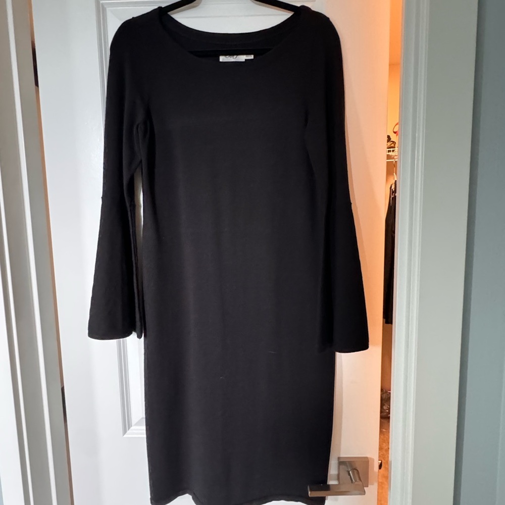 Eliza J Bell Sleeve Sheath Sweater Black Dress Size L